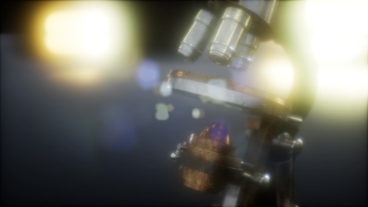 오래된 과학 실험실 현미경