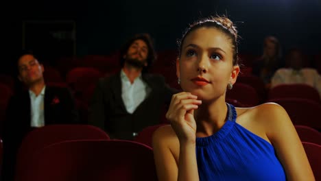 bored woman watching watching movie 4k