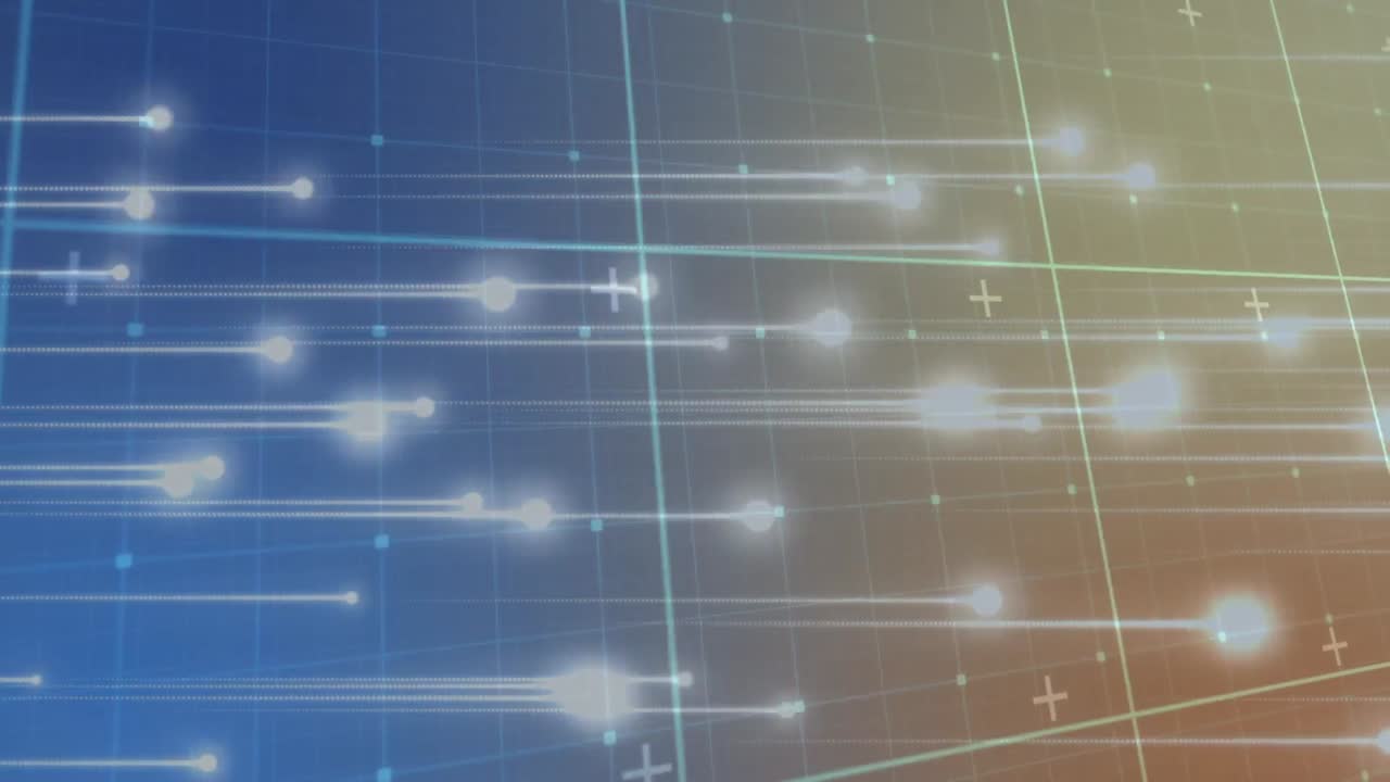 animación del procesamiento de datos sobre un fondo oscuro