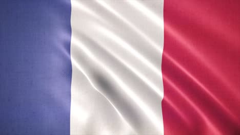 realistic waving flag of france,  flag background animation