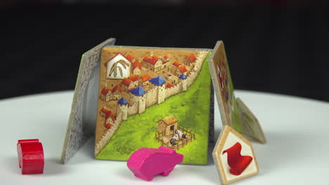 carcassonne board game tiles in detail