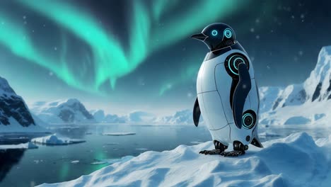 el pingüino robot en el ártico