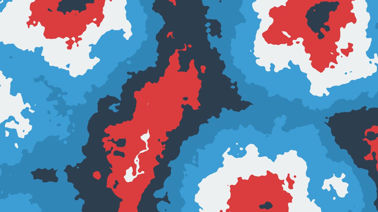 다채로운 빨간색, 파란색 및 색의 원형 모양을 움직이는 추상적인 애니메이션.