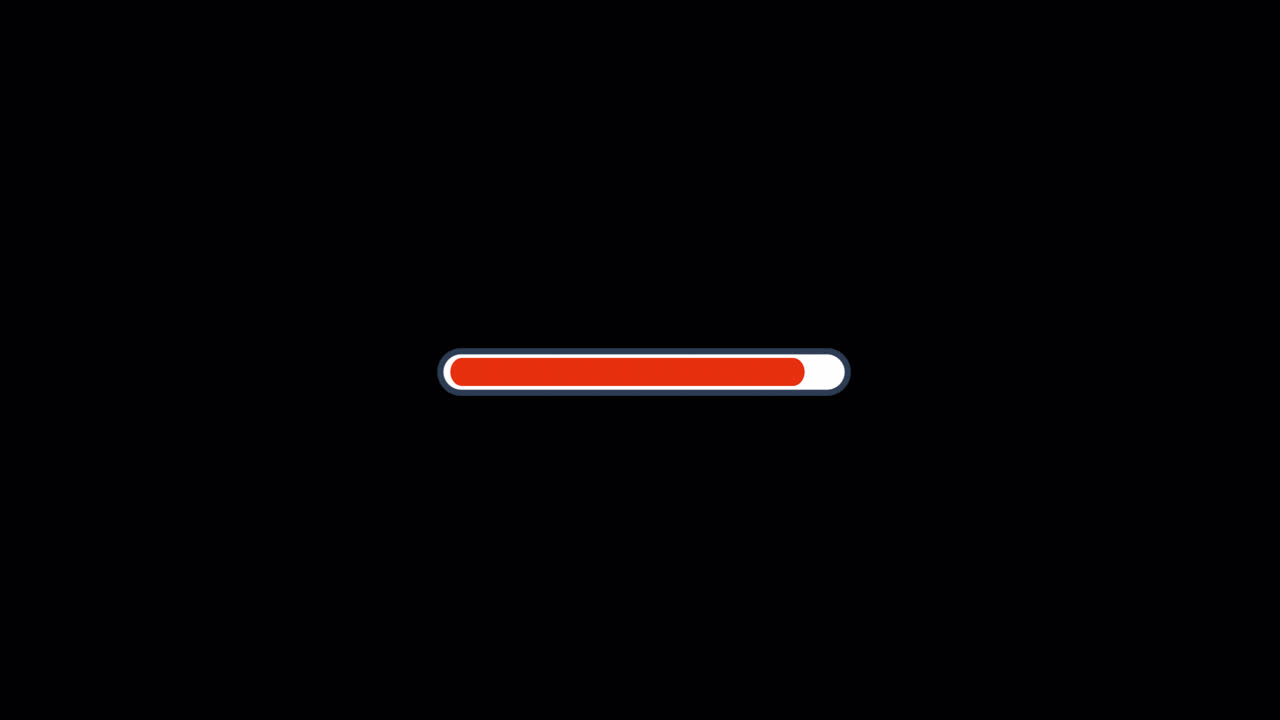 Animated Progress Bar Filling Up on Black Background