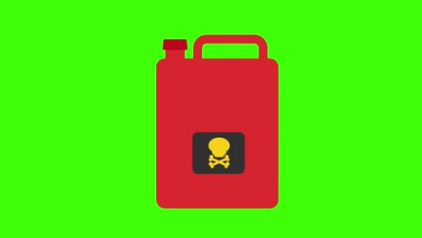 2d animated illustration of a gas container on a green screen