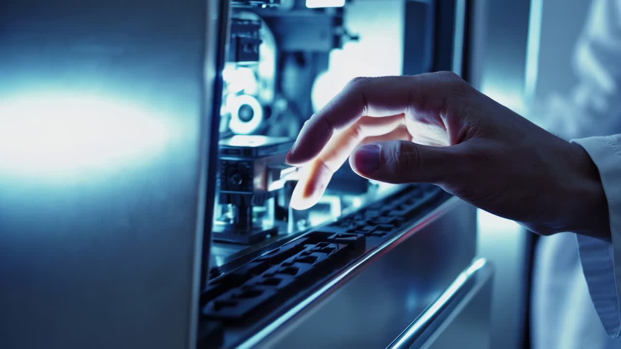 Scientist Operating Advanced Laboratory Equipment