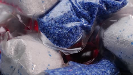 close-up of laundry pods in packaging