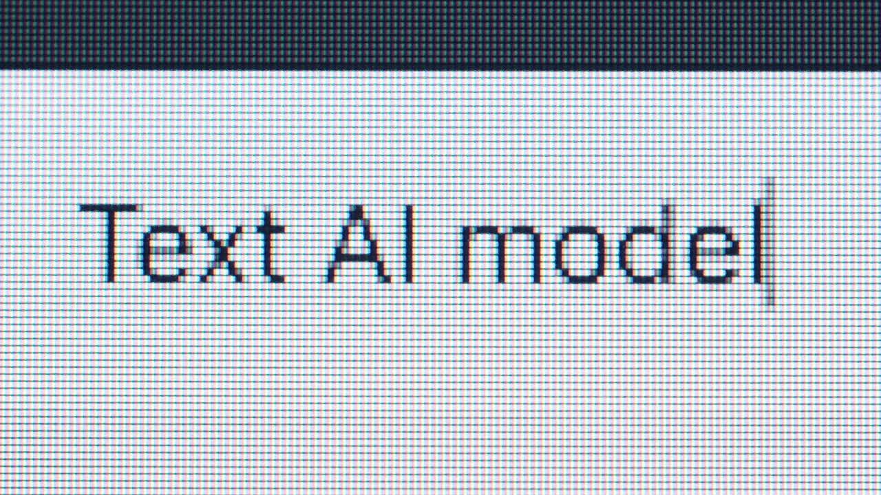 Text AI model on a screen
