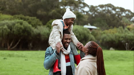 family, park and spin child outdoor in nature