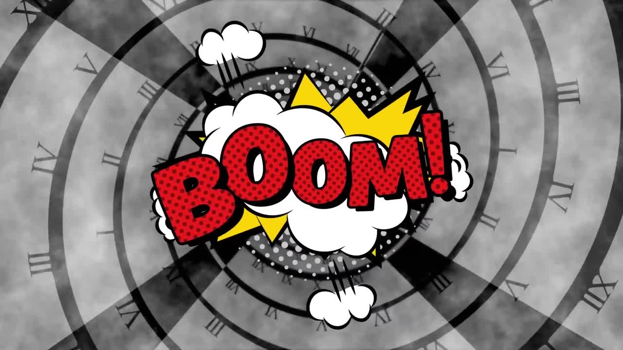 코 ⁇  소리 효과 텍스트와 함께 여러 코 ⁇  음성 거품 위에 코 ⁇  5 옵션 텍스트의 애니메이션