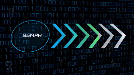 animation of internet speed, arrows and binary coding