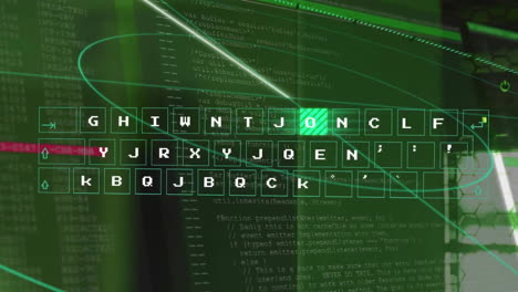 Animación-Del-Teclado-De-Computadora-Y-El-Escáner-Procesando-Datos-Sobre-Hardware-De-Computadora