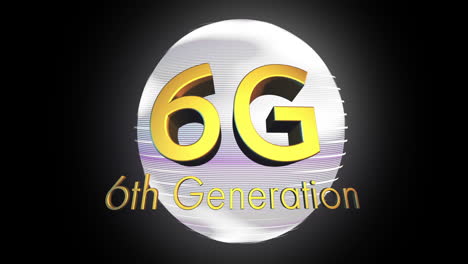 animación de 6g 6a generación sobre el globo sobre fondo negro