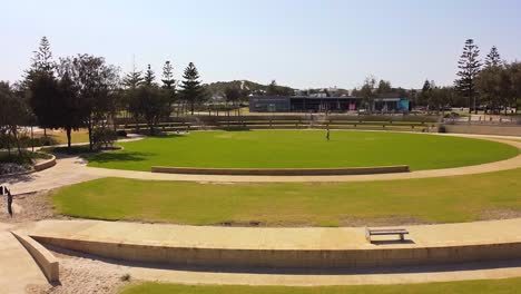 aerial rise up shot of waterfront park shorehaven perth