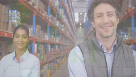 animación del procesamiento de datos sobre las personas que trabajan en el almacén