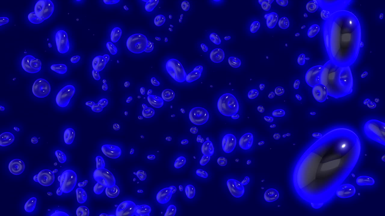 추상적인 빛나는 파란 거품