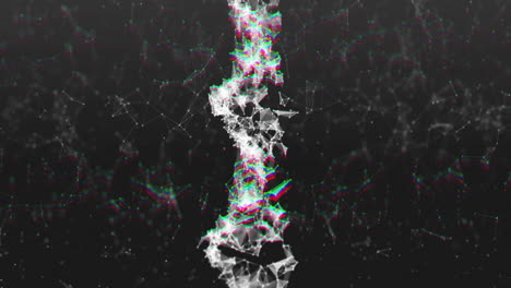 animación de adn sobre fondo negro con conexiones