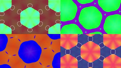 a set of kaleidoscopes. abstract colorful motion effect of the graphic background.optical illusion. objects change shape and size randomly.