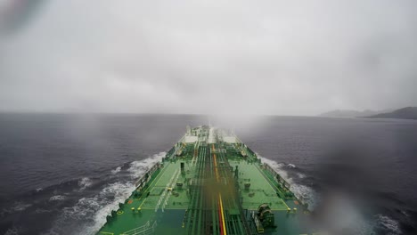 time lapse oil tanker transit crossing strait magellan punta arenas heavy rain