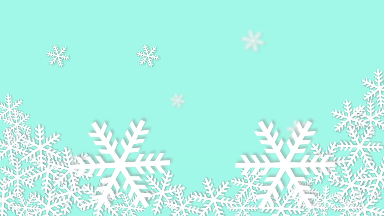 Animation's loop,Snow flakes on a blue background
