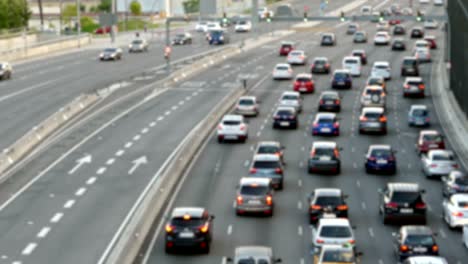 vervaagde stedelijke verkeersscene. time lapse.