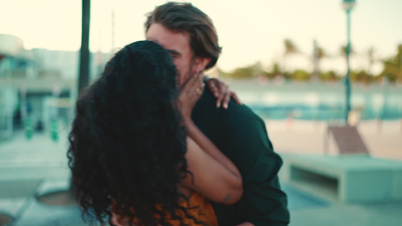 Happy Interracial Couple Embracing