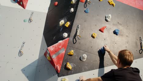 rock climbing at the indoor climbing wall