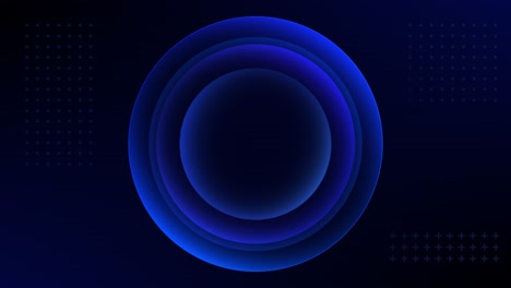 그라디언트 배경에서 회전하는 둥글고 치는 원의 파란 애니메이션 루프