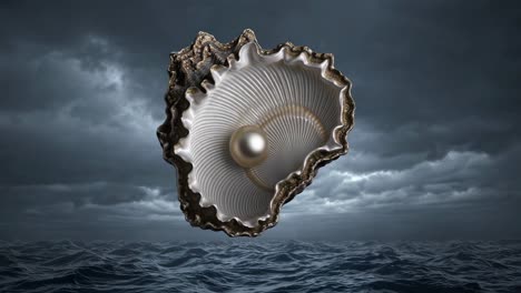 floating pearl oyster shell