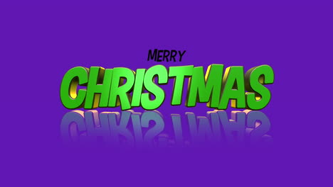 Cartoon-Merry-Christmas-text-on-colorful-purple-gradient