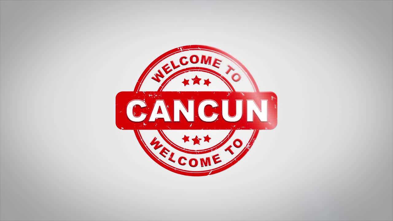 Welcome to Cancun Stamp Graphic Design