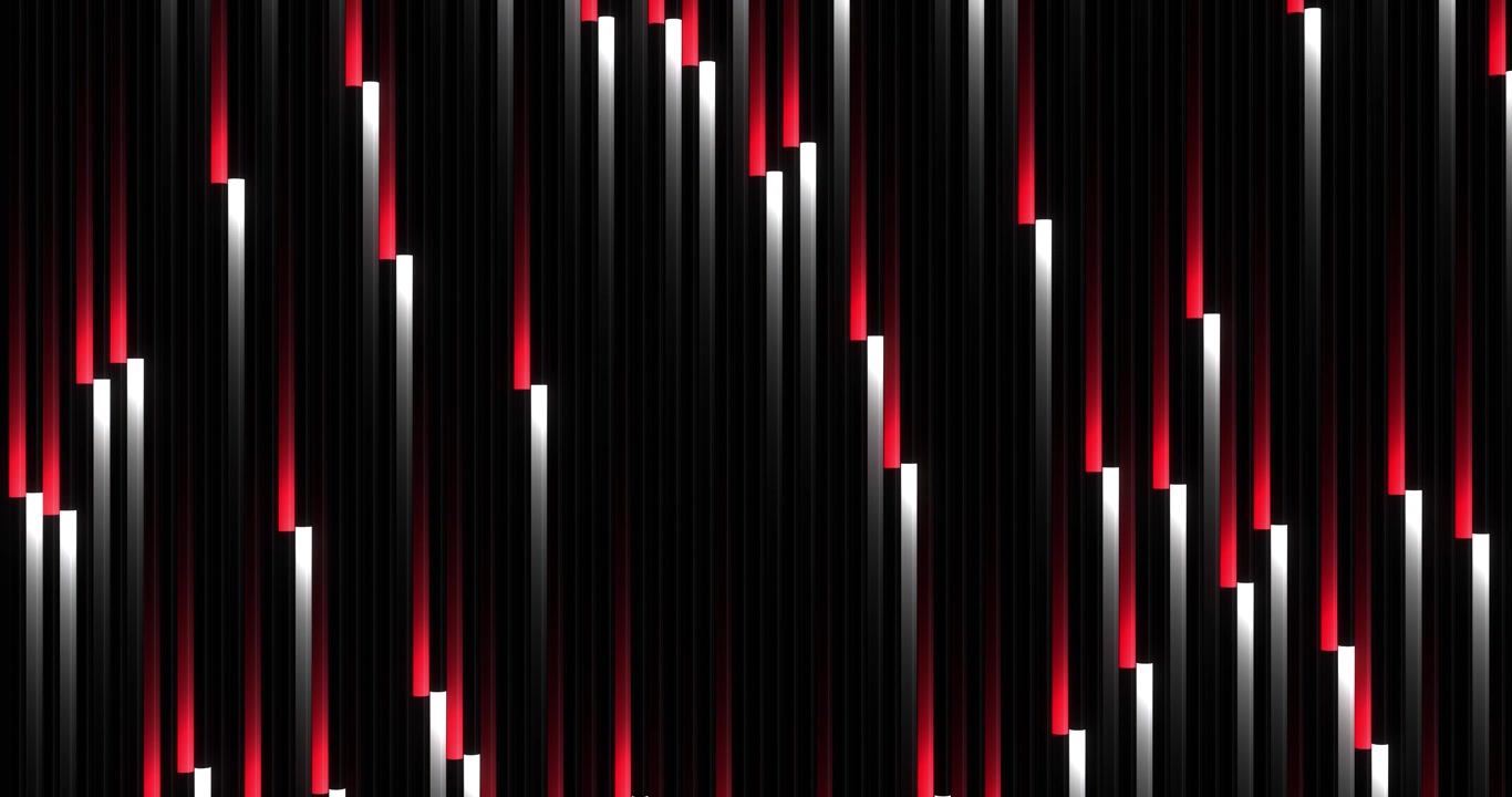 Abstract Vertical Glowing Red and White Bars on Black Background