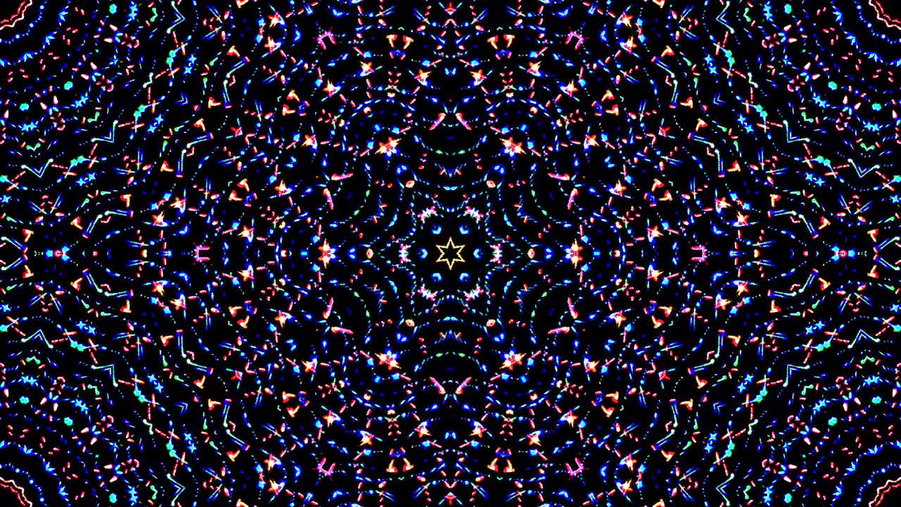 Beautiful abstract kaleidoscope that shines, a radiant light that regulates the subtle movements