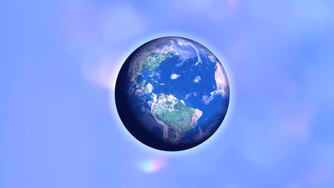 파란 행성 지구의 회전.