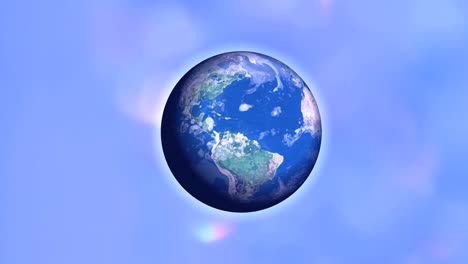 la rotación del planeta azul tierra.