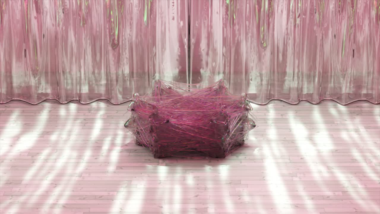 분홍색 기하학 크리스탈 디스플레이 스탠드