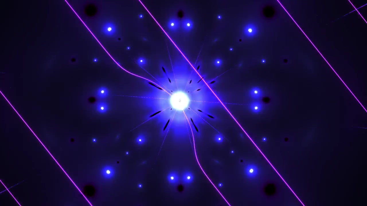 Dynamisk abstrakt animation af blå og lilla lysstråler