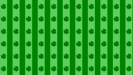 patrick day background with falling shamrock leaf pattern. for festive pub party. 3d render, loop 4k