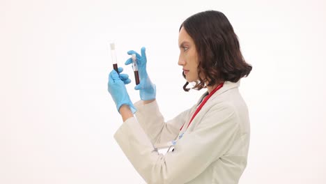 doctor holding blood samples