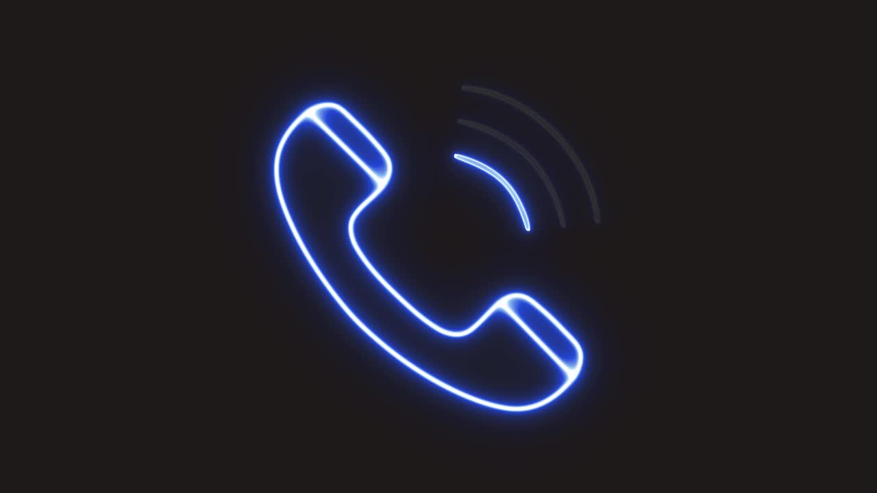 네온 표지판 은 안정적 인 상태 를 유지 하기 위해 고군분투 하고 있다 - 음파 로 윤 된 파란색 전화 수신기