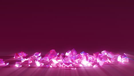 een mooi diamant hart dat in vele stukken breekt en dan weer tot leven komt loop kristal 4k
