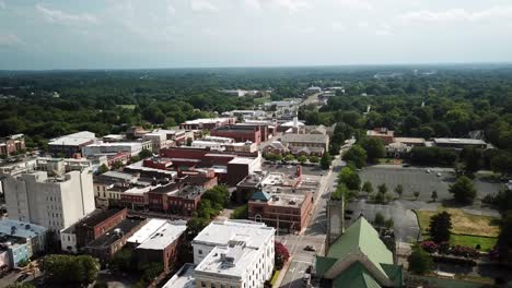 Aerial-flyover-high-above-Salisbury-North-Carolina