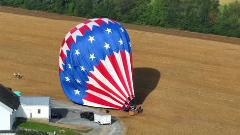 american flag hot air balloon in lancaster county, pennsylvania, usa