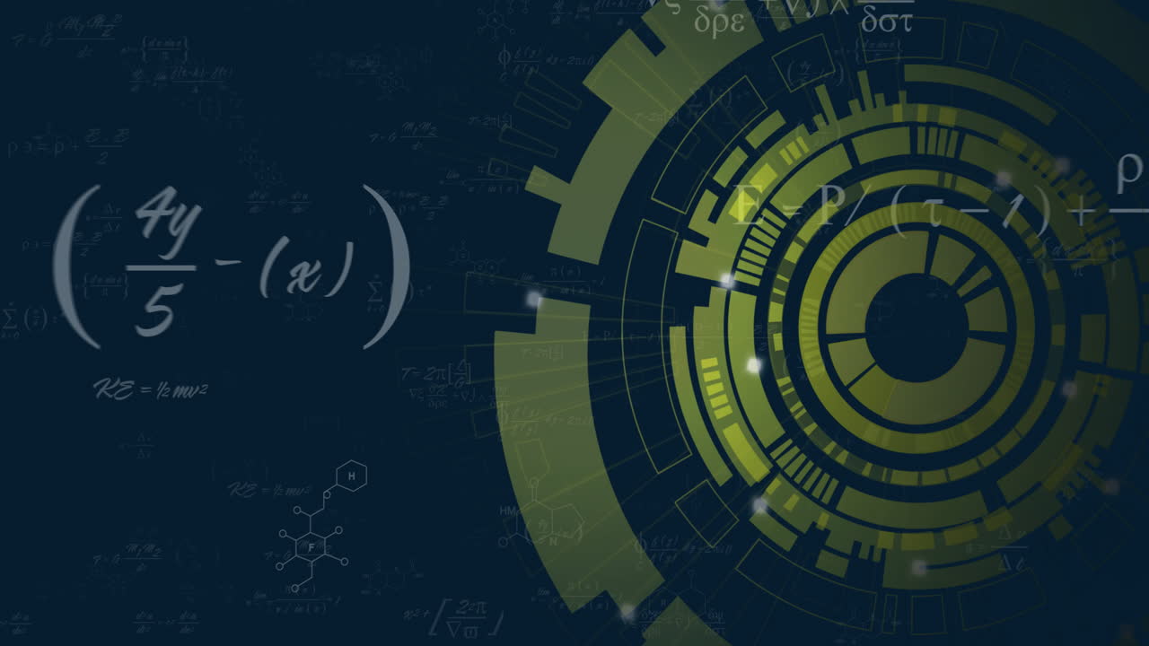 Animation of scope scanning over mathematical equations on black background
