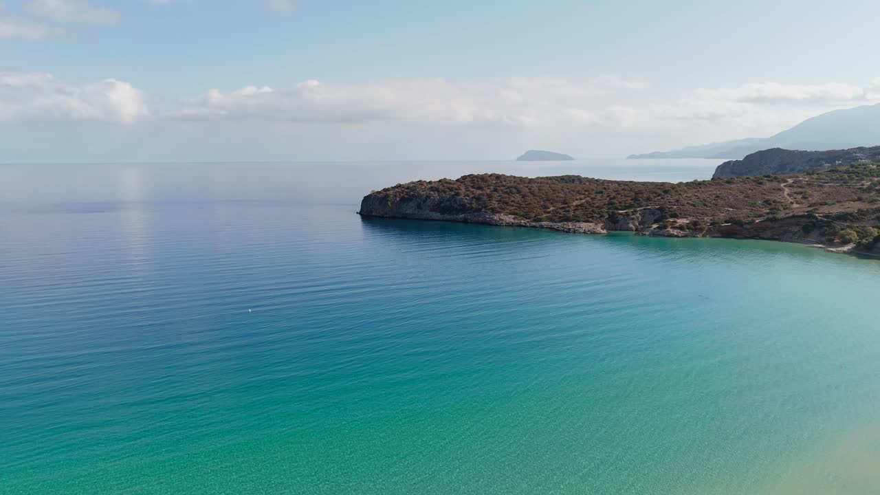 Aerial - Voulisma Beach, Istron, Crete, Greece