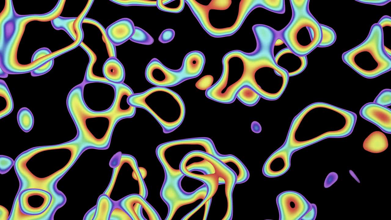 Abstract fluid artistic spectrum shapes in a seamless 4K video loop