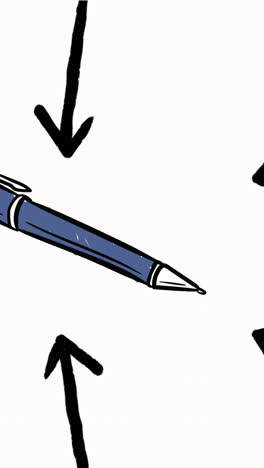 animation of arrows and pen on white background