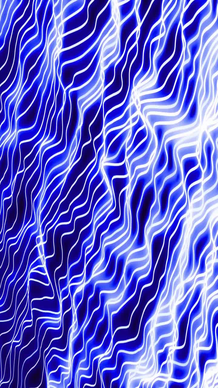 Abstract Glowing Blue and White Wavy Lines Motion Background