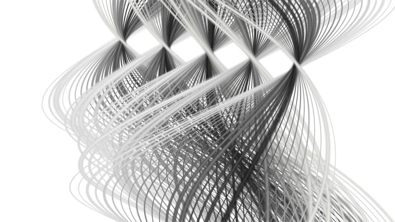 Magical animation with stripe wave object in slow motion, 4096x2304 loop 4K