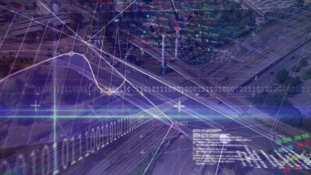 Анимация двоичного кодирования и обработки данных над сеткой